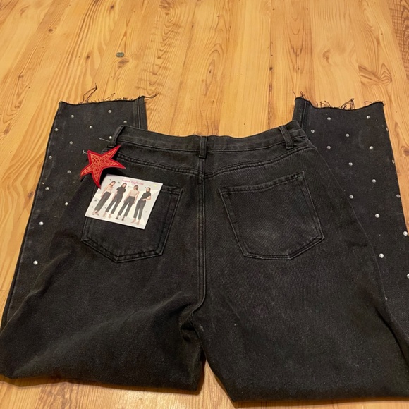 Black Denim Jeans with Rhinestones size 5/27 - Picture 6 of 14